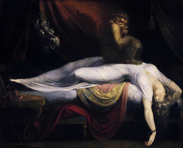 «Marerittet» (1781) av sveitiske Henry Fuseli er blitt brukt til å illustrere søvnparalyse i flere vitenskaplige artikler.