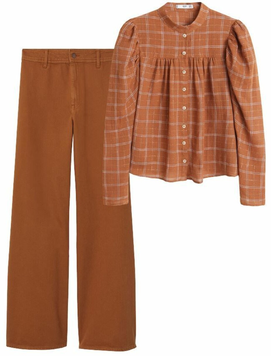 Bluse fra Mango, kr 399. Bukse fra H&M, kr 499. Bluse fra Mango, kr 399. Bukse fra H&M, kr 499.