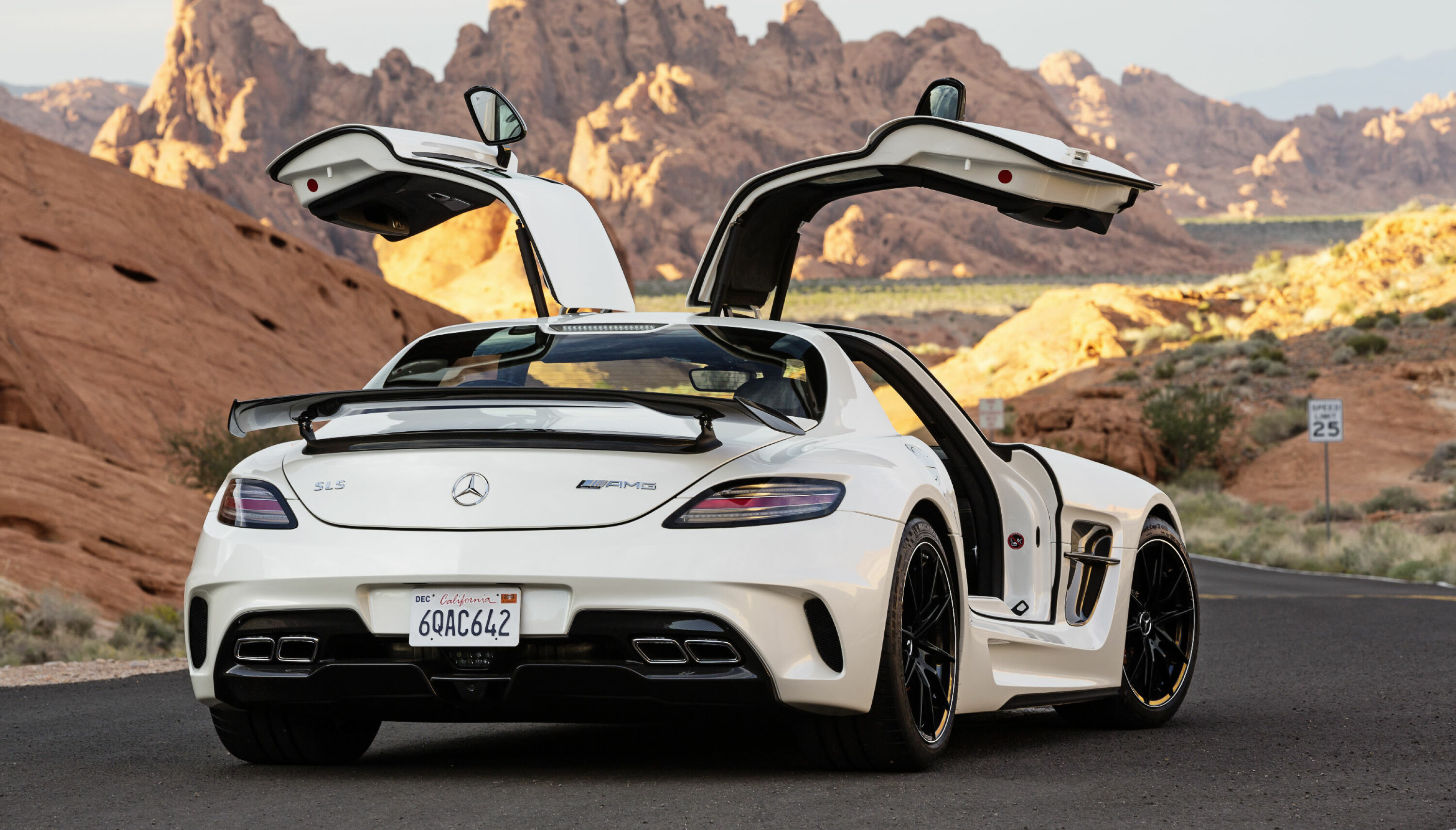 MÅKEVINGER: Mercedes SLS AMG.