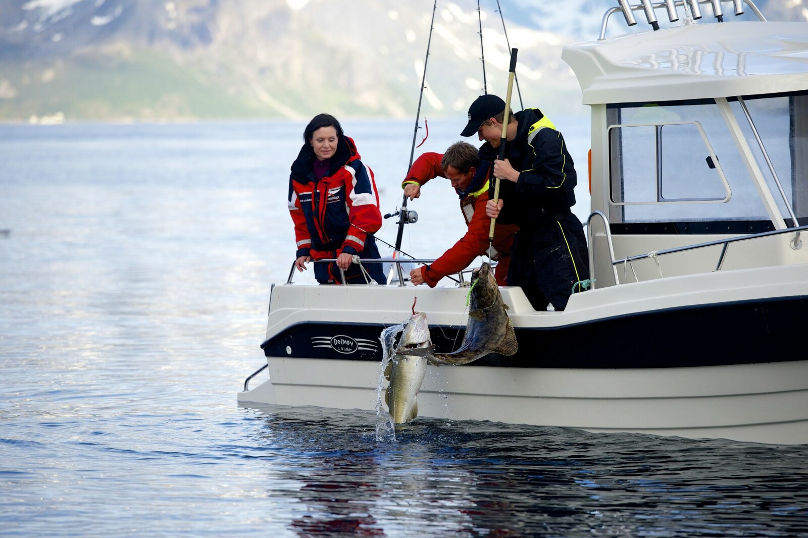 <b>DA­GENS DOB­BEL:</b> Kvei­te og torsk blir dratt opp uten­for Kval­øya i Troms. (Foto: Yng­ve Ask)  