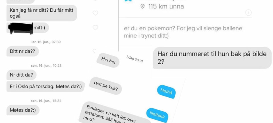 Denne Instagram-kontoen samler Norges «verste» Tinder-meldinger