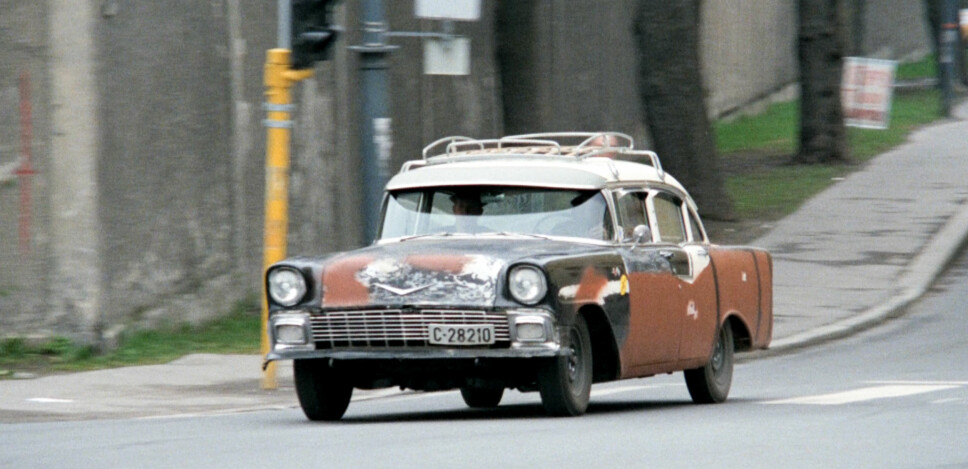 <b>SLITEN:</b> I 1982 kommer Olsenbandens siste kupp og Benny velger en relativt sliten Chevrolet Bel Air som bil.
