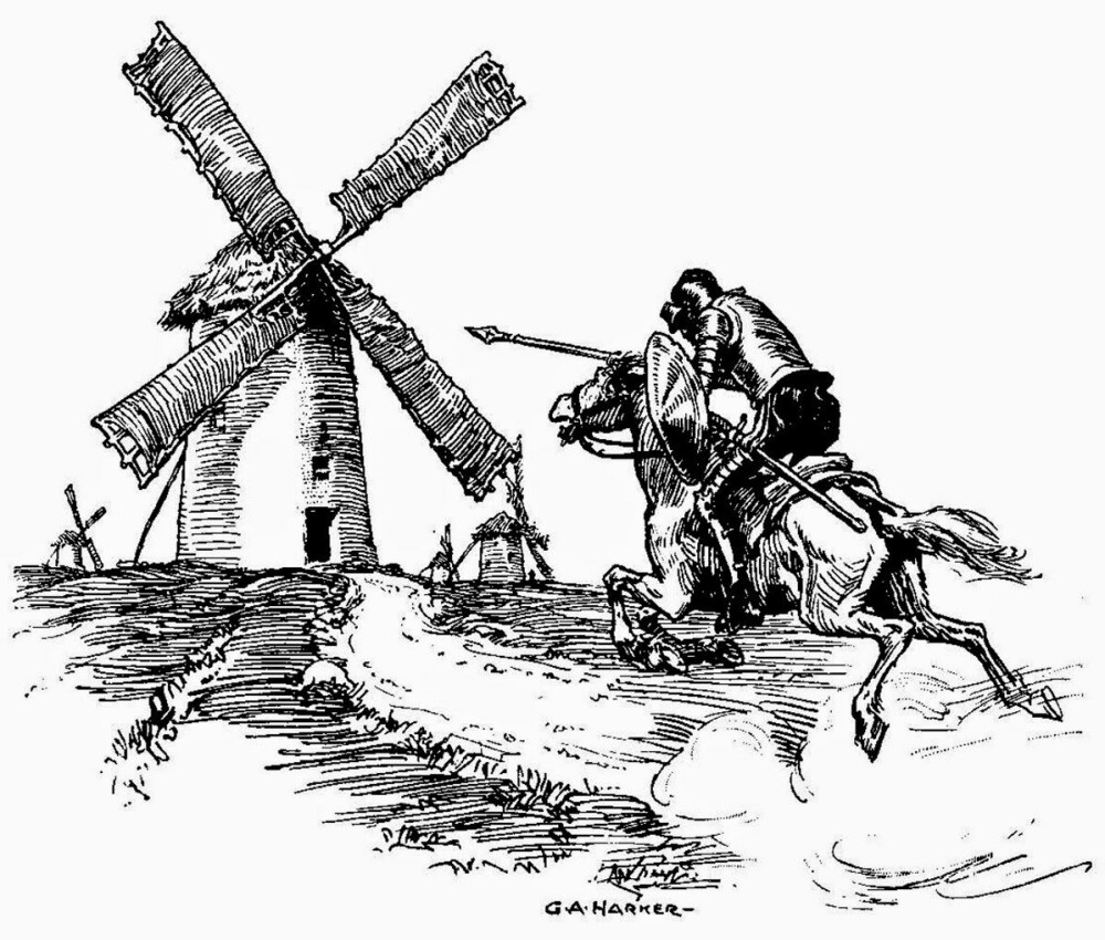 <b>DRAGEN:</b> Don Quijote trodde vindmøllen var en drage. Det gikk ikke så bra. Nå er det skattebetalernes tur til å møte vindmøllene.