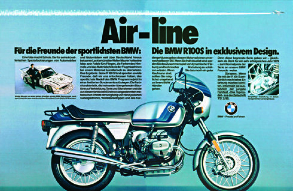 <b>SERIEPRODUSERT:</b> I 1979 produserte BMW en spesialserie kalt «Air-line» av R 100 S. 400 eksemplarer med striper i blå sjatteringer.