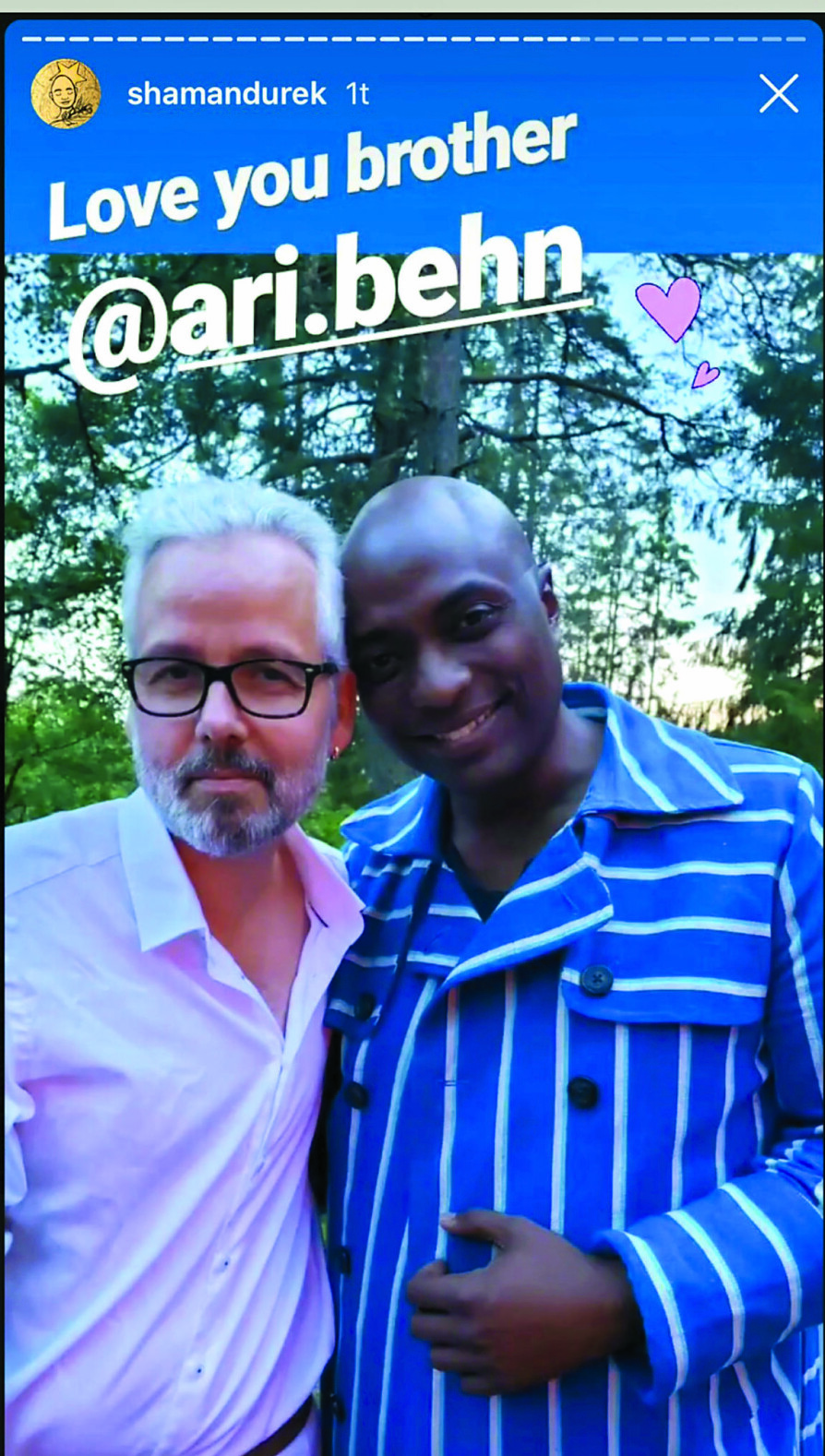 FEIRER DE JUL SAMMEN? Det er tydelig at Shaman Durek og Ari Behn har rukket å bli kjent med hverandre. På Instagram i forrige uke skrev kjæresten til Märtha Love you brother til Ari Behn. FEIRER DE JUL SAMMEN? Det er tydelig at Shaman Durek og Ari Behn har rukket å bli kjent med hverandre. På Instagram i forrige uke skrev kjæresten til Märtha Love you brother til Ari Behn.