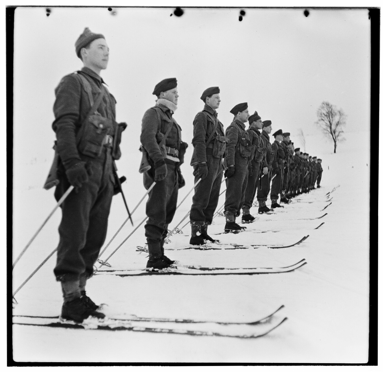 <b>SKITROPPER:</b> De norske soldatene var øremerket til innsats i hjemlandet og hadde fokus på vintertrening.