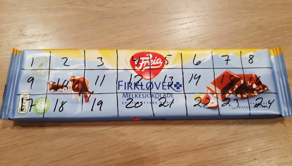 FERDIG PÅ TO MINUTTER: Tobarnsmoren synes en sjokoladeplate til hvert barn er en fin julekalender, FERDIG PÅ TO MINUTTER: Tobarnsmoren synes en sjokoladeplate til hvert barn er en fin julekalender,