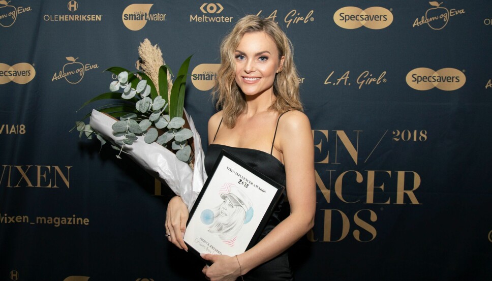FIKK ÆRESPRIS: Caroline Berg Eriksen vant juryens ærespris under Vixen Influencer Awards 2018.
