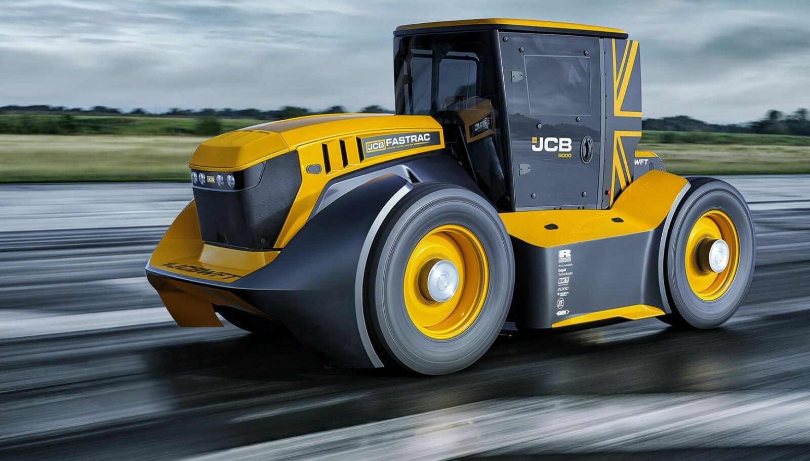 <b>FARTSREKORD:</b> Traktorprodusenten JCBs Fastrac Two er offisielt verdens raskeste traktor.