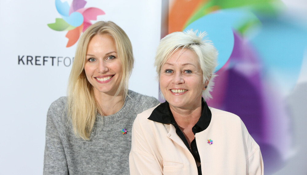 SAMARBEID: Karine Thyness avbildet sammen med generalsekretær i Kreftforeningen, Anne Lise Ryel.