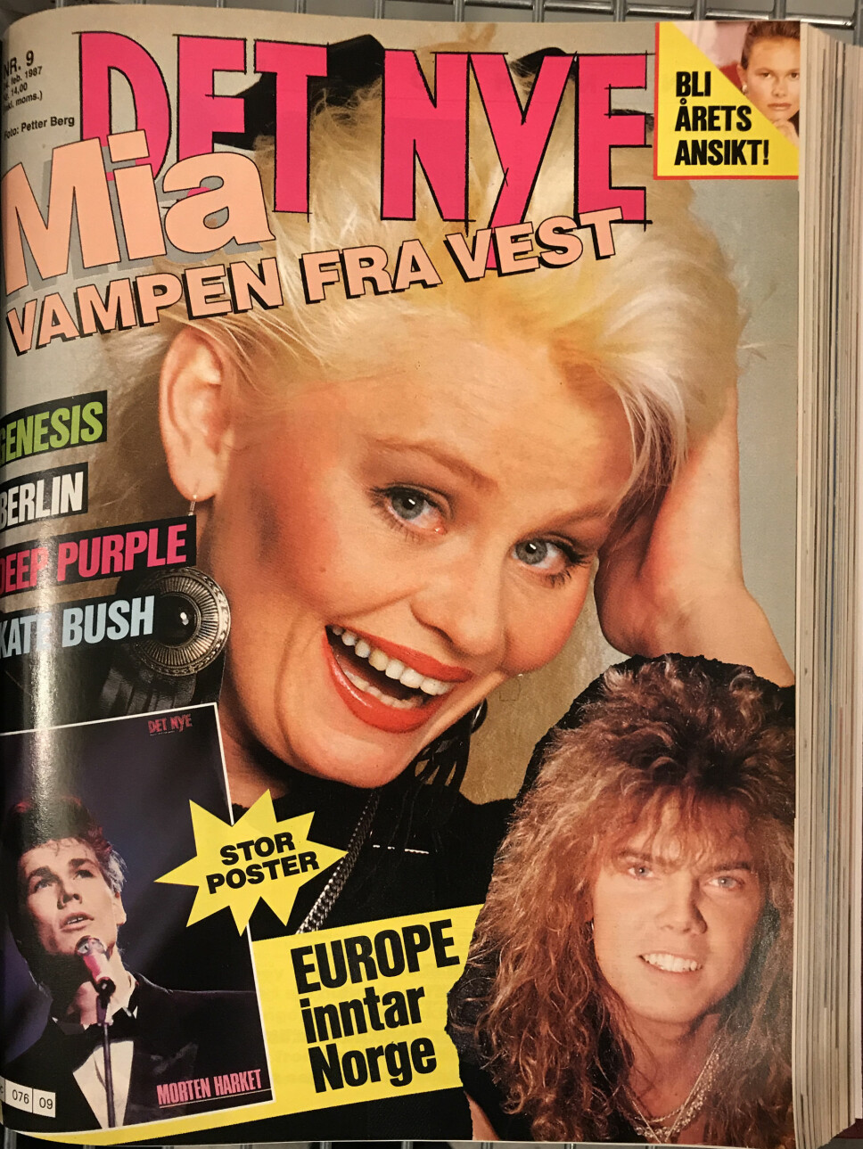 1987: Mia Gundersen på forsiden av Det Nye, sammen med Morten Harket og Europe.