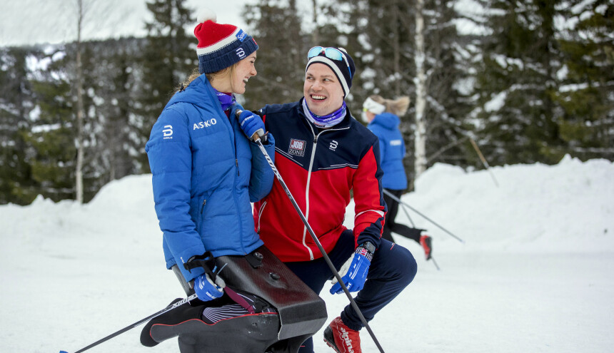 NM PÅ SKI: Her er Birgit og Martin fotografert i fjor under NM på ski på Gåsbu.