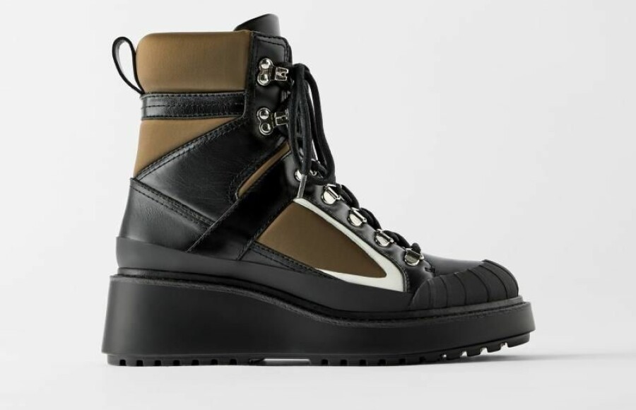 Med høyt skaft og platåsåle fra Zara, kr 1295.