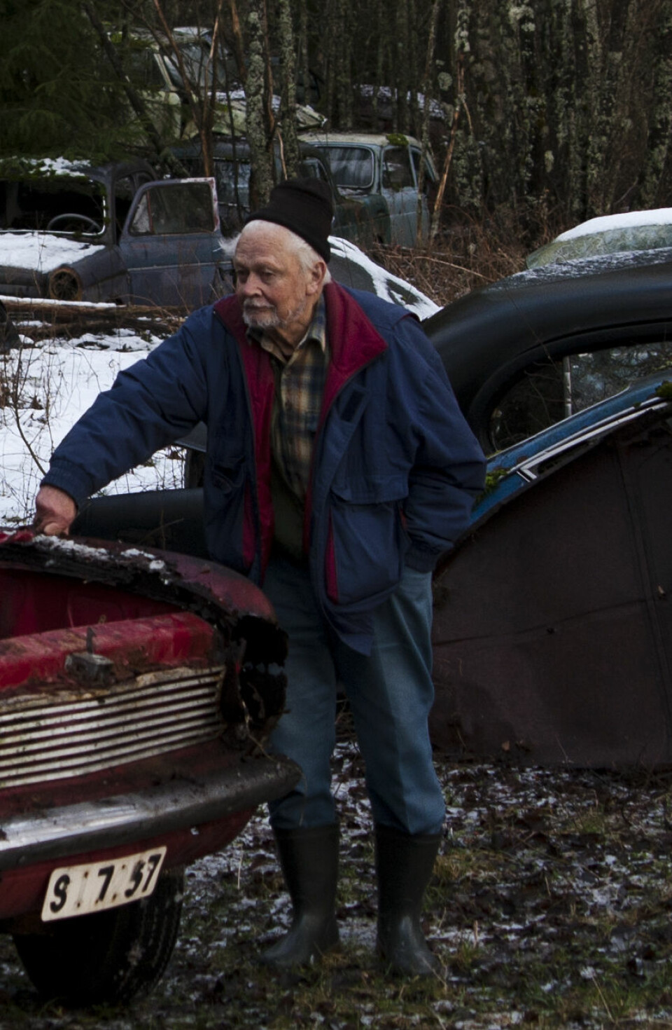 SJEFEN: Rune Ivansson, en av de to brødrene som etablerte bilkirkegården. Rune Ivansson døde i 2014, bildet er tatt tre år tidligere.