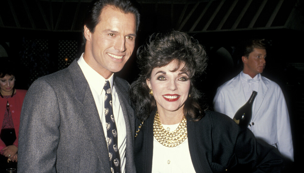 1988: Michael Nader poserer med skuespiller Joan Collins i 1988. Noe nyere bilde av Nader var dessverre ikke å oppdrive i våre bildedatabaser, men han lever i beste velgående og er gift i dag.