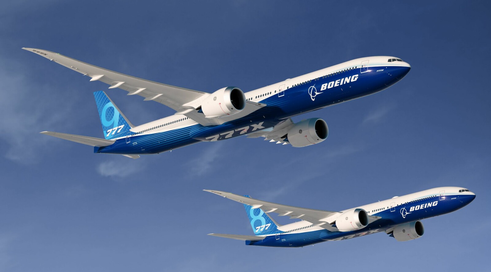 <b>LENGST:</b> 777 X vil bli produsert som 777–8 med lengst rekkevidde og 777–9 som tar flest passasjerer.