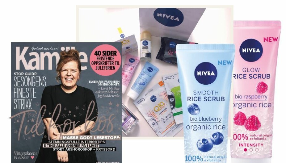 KONKURRANSE: Ved å si din mening om vår nyeste utgave er du med i trekningen av velværeprodukter fra Nivea - og du hjelper oss å gjøre Kamille enda bedre! KONKURRANSE: Ved å si din mening om vår nyeste utgave er du med i trekningen av velværeprodukter fra Nivea - og du hjelper oss å gjøre Kamille enda bedre!