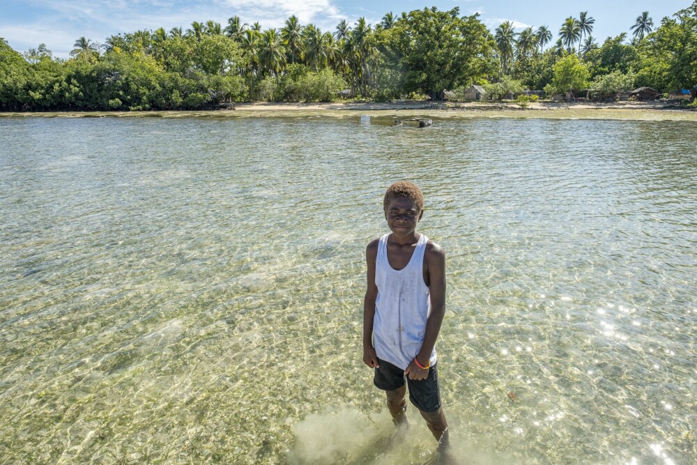 <b>IDYLL:</b> Richy bor på øya Tutuba. Vannet holder en behagelig temperatur.
