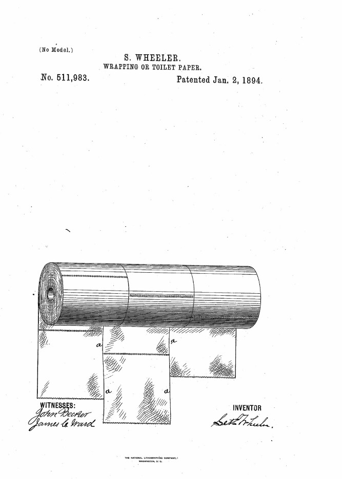 <b>TOK PATENT:</b> I 1894 kom Seth Wheeler på ideen om å surre dopapiret på en rull, og perforere det, slik at man kunne rive av tørk. Mange vil hevde at patentsøknaden er mangelfull, idet rullen er hengt opp <br/>på veggen feil vei.