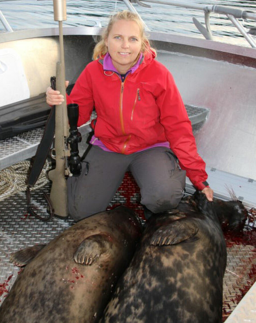 STEINKOBBE: Bra utbytte for Linda som fikk to steinkobber på turen.