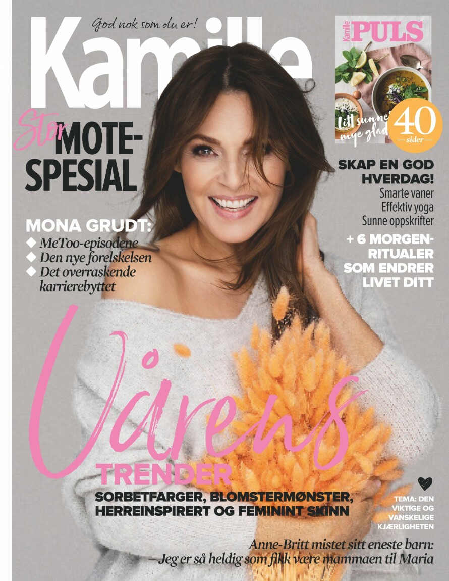 Spennende portrettintervju med Mona Grudt i Kamilles nye utgave.