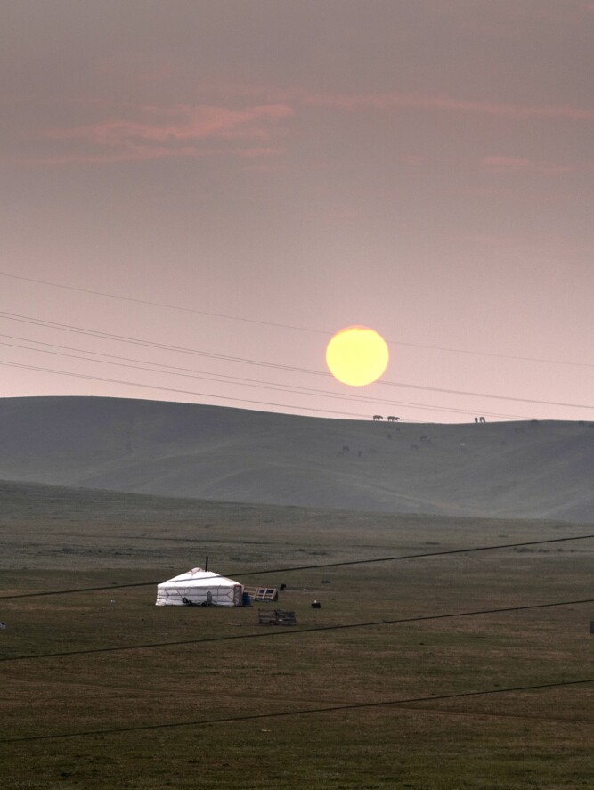 <b>YURT:</b> Nomadenes telt i Mongolia kalles yurt. 
