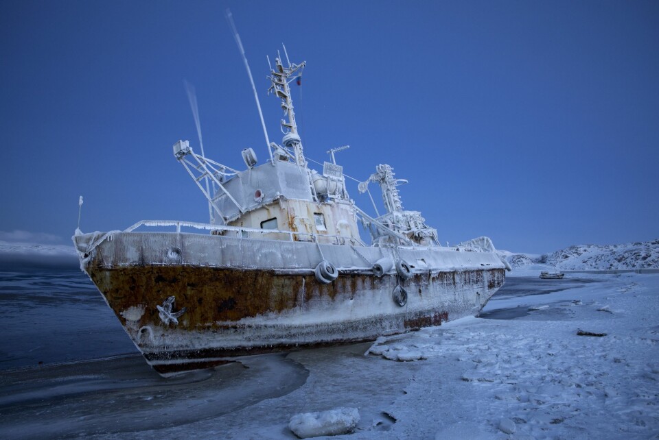 STRANDET: Et strandet vitnesbyrd om fordums tider med rikt fiske og fiskekvoter som ikke enda hadde blitt solgt til store firmaer.