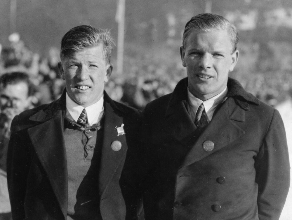 <b>TALENTENE SOM SA NEI:</b> Birger Ruud til venstre, ca. 1930. Broren Sigmund til høyre.
