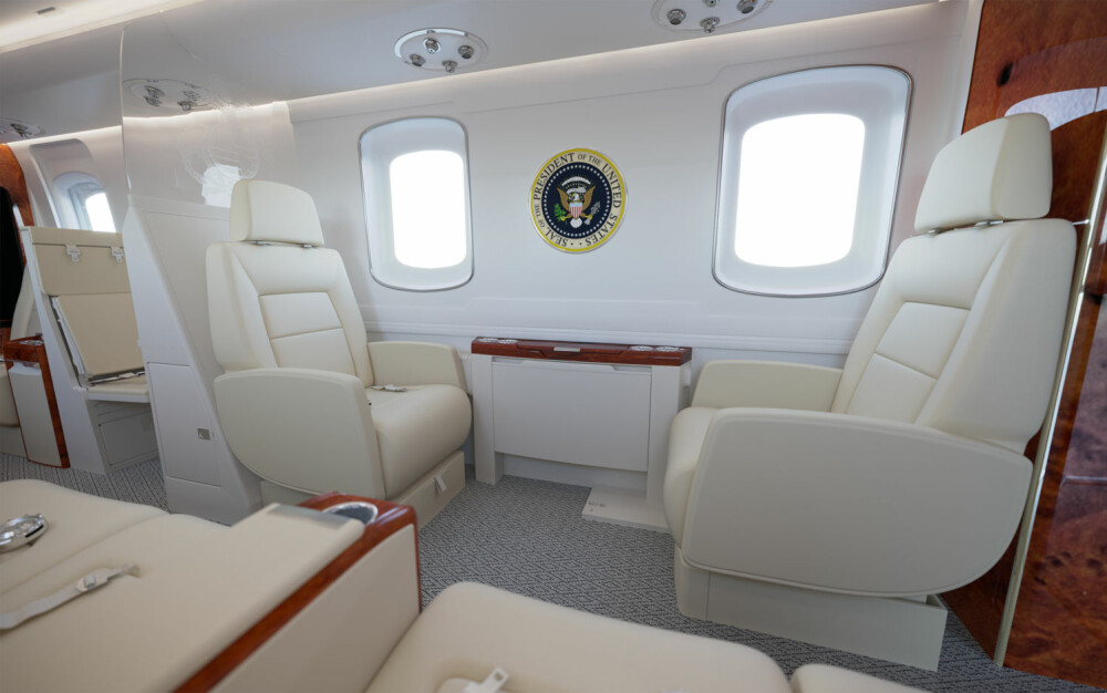 <b>LUKSUS:</b> Interiøret i det nye presidenthelikopteret er, nettopp, <br/>en president verdig.