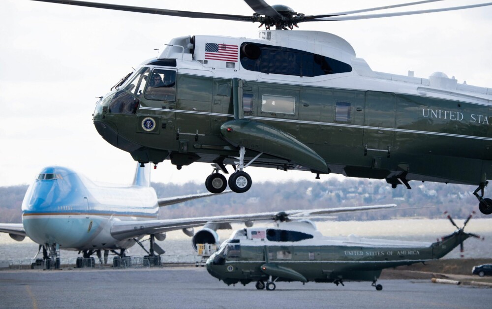 <b>OMFATTENDE:</b> Både Air Force One og minst to VIP-marine­helikoptre skal i luften når presidenten drar på langtur.