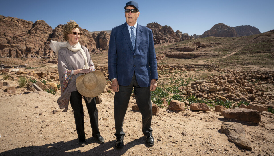 PÅ JOBB: Kongeparet var på statsbesøk i Jordan i starten av mars.