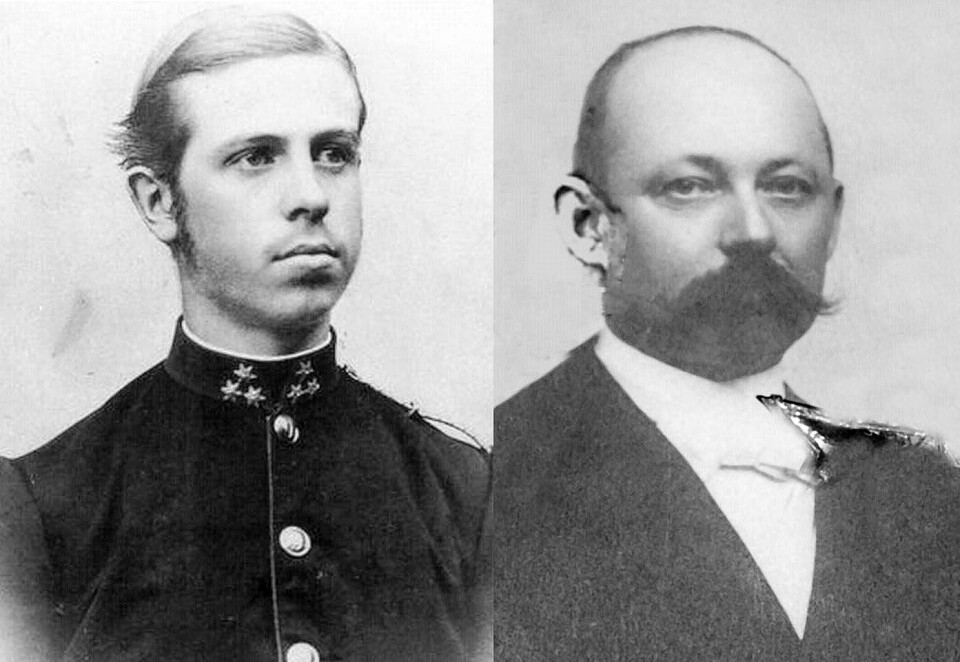 HELT ULIKE: Mange mener at det ikke er nødvendig med DNA for å se at Alexander Hugo Køhler (til høyre) ikke hadde mye til felles med den åtte år eldre erkehertug Johann Salvatore von Toscana.