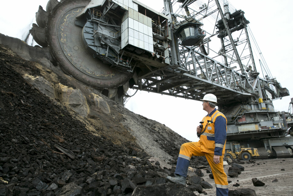 SCHAUFELRADBAGGER: Skovlhjulet måler 21,6 meter i diameter.