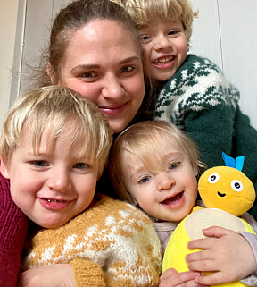 TID SAMMEN: Benedicte Fearnley-Lanmark med barna Leo, Eleah og Scott
