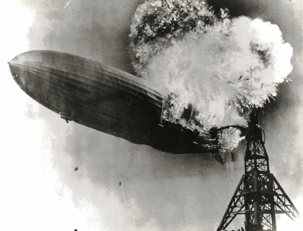 <b>EKSPLOSIVT LUFTSKIP:</b> Luftskipet Hindenburg var så brennbart at det plutselig tok fyr i luften.