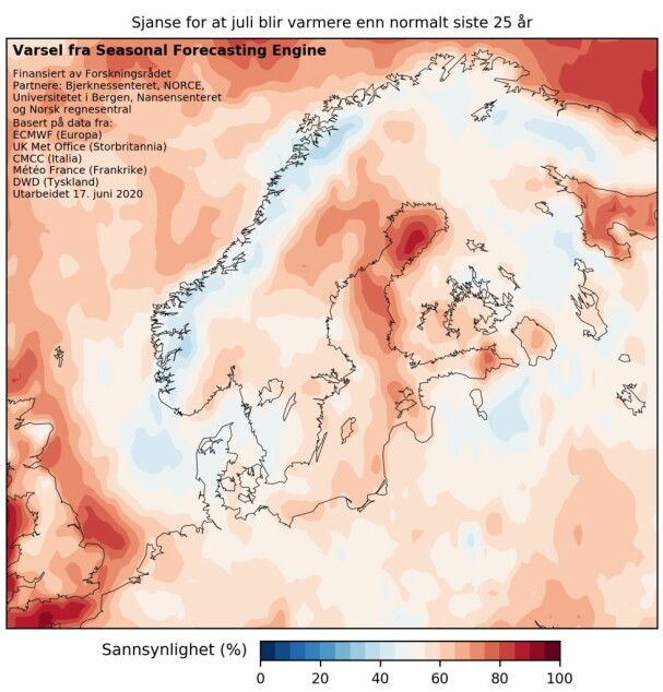 Erik Kolstads prognose for normaltemperaturen i juli.