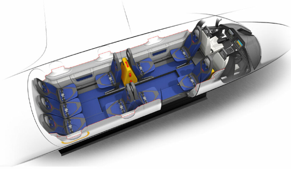 TRANSPORT: AW609 kan innredes til forskjellig bruk. Persontransport (bildet), redningstjeneste eller VIP.