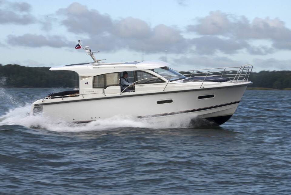 GÅR LETT: Nimbus har laget et lettdrevet skrog som klarer seg med en drivstoffsnill motor.