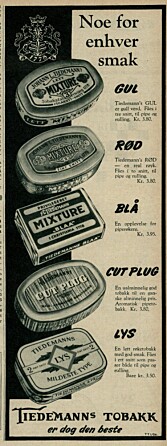 <b>OPP I RØYK:</b> Også reklame for tobakk var helt innafor og vanlig i Vi Menn på 1950-tallet.