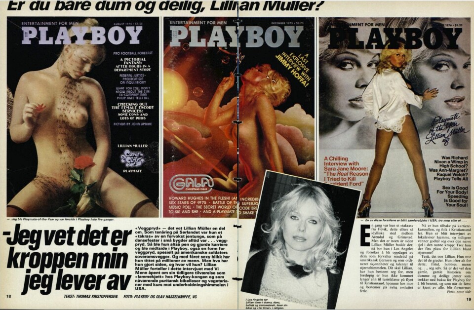 PLAYBOY-FAVORITT: I 1981 skrev Vi Menn om Lillian Müller, som da hadde flere covershoots for Vi Menn på baken.