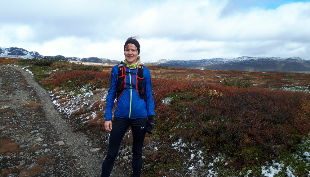 Trine Holmer-Hoven avbildet underultraløpet "Hovden Ultra", et løp på omlag 52 kilometer og over 2 000 høydemeter,