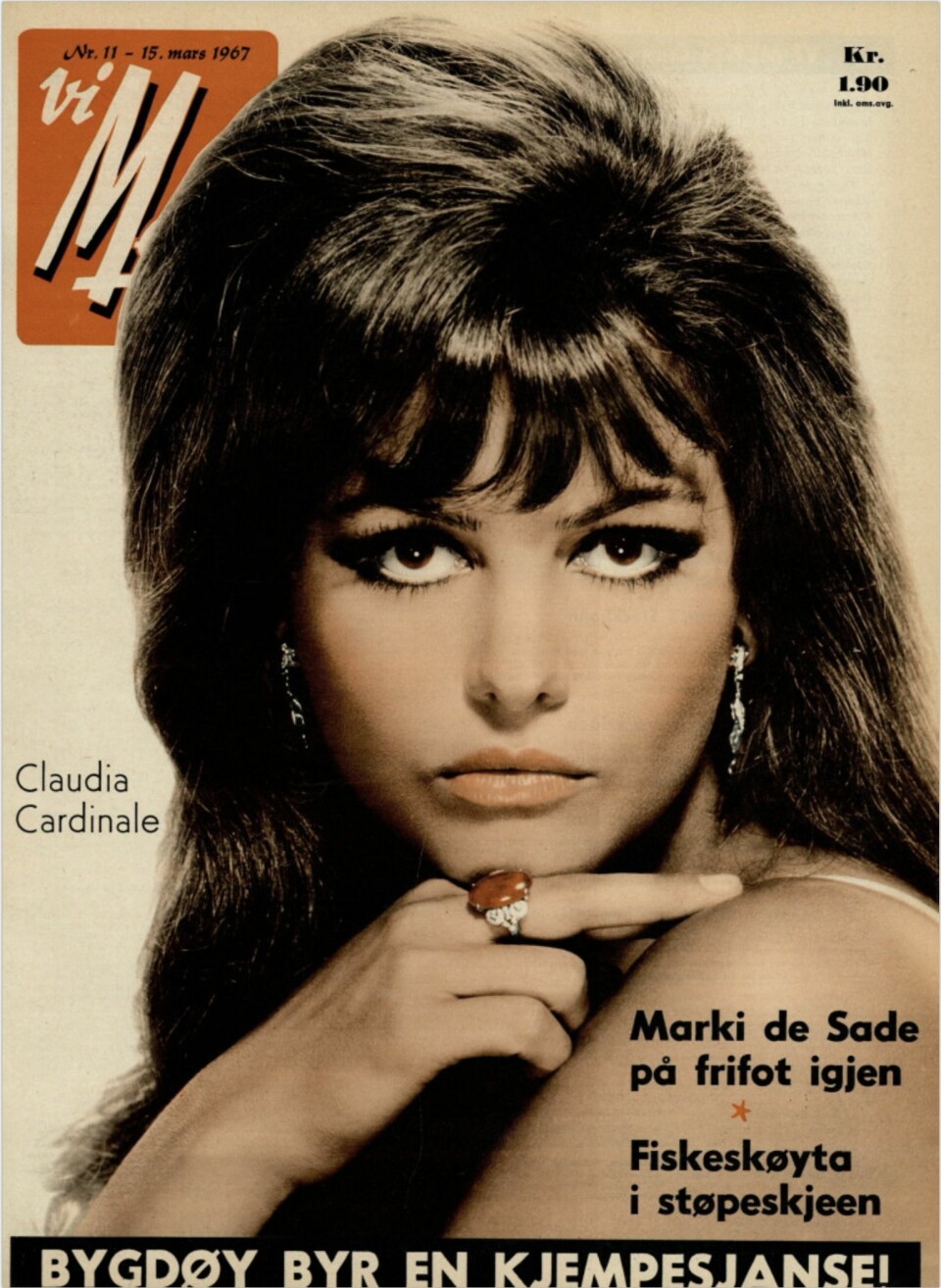 FORSIDEFAVORITT: Claudia Cardinale har preget mange Vi Menn-cover.