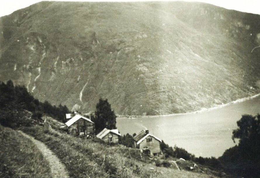 FORDUMS STORHET: Andersgården og Årdalsvannet fra den gang Nundalen fortsatt var bebodd.