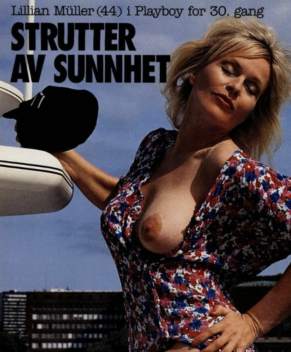 <b>FRODIG OG FØRTI:</b> Lillian Müller i Vi Menn i 1996, i anled­ning bok­utgivelse og hennes 30. bilde­serie i Playboy.