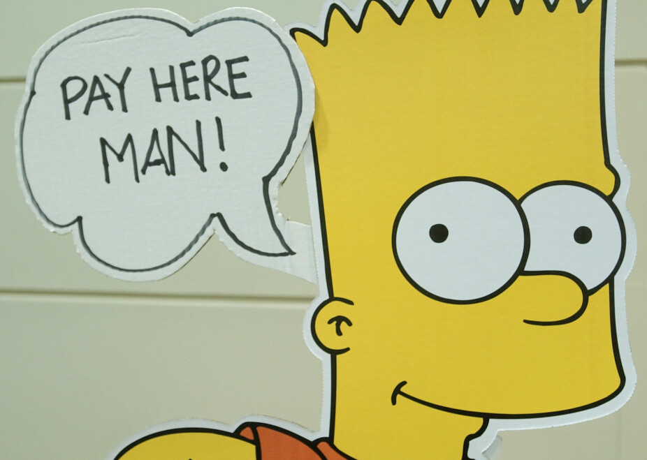 MIDDELALDRENDE MANN: Bart Simpson ville nå vært omtrent like gammel som Homer er i serien The Simpsons.