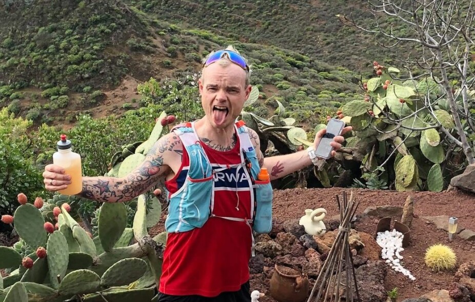 EKSTREME TRENINGSMENGDER: Bjørn Tore Taranger på treningsleir på Maspalomas på Gran Canaria. I stedet for å ligge på stranden, løp han 958 km på 13 dager.