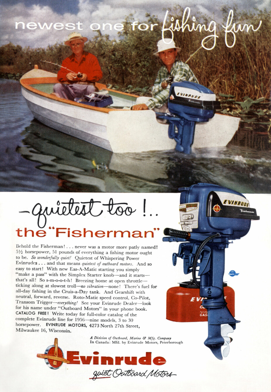 <b>DEN STILLESTE OGSÅ:</b> Reklame for «the Fisherman» cirka 1956.