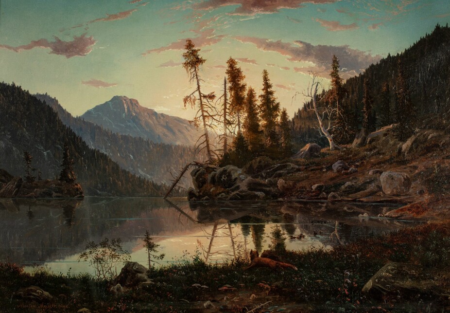 <b>ROMANTISK:</b> Maleriet «Stille aften» er signert Morten Müller (1828–1911) og måler (40 x 58cm). Vurdering: Kr 25 000–30 000