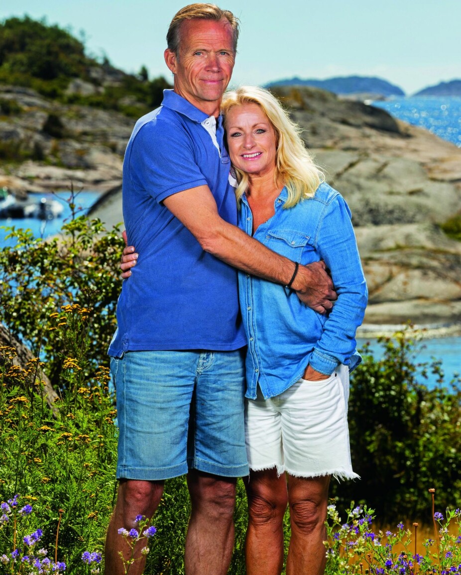 <b>SOMMERIDYLL:</b> Merete og Anders stortrives på hennes feriested utenfor Tjøme. Øya er privat og har vært i familiens eie siden 1930-tallet.