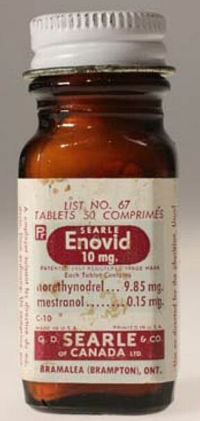DEN FØRSTE: Bildet viser verdens første p-pille, Enovid.